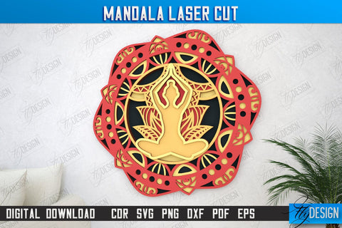 Multilayered Mandala Laser Cut Bundle | Detailed Mandala Design | Wall Art | CNC Files SVG Fly Design 