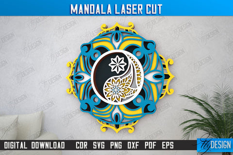 Multilayered Mandala Laser Cut Bundle | Detailed Mandala Design | Wall Art | CNC Files SVG Fly Design 