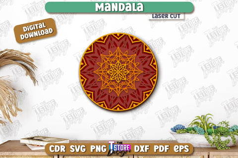 Multilayered Mandala Laser Cut Bundle | Detailed Mandala Design | Wall Art | CNC Files SVG The T Store Design 