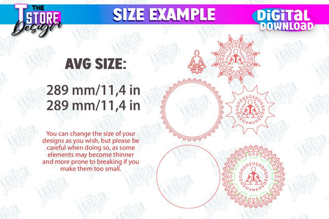 Multilayered Mandala Laser Cut Bundle | Detailed Mandala Design | Wall Art | CNC Files SVG The T Store Design 