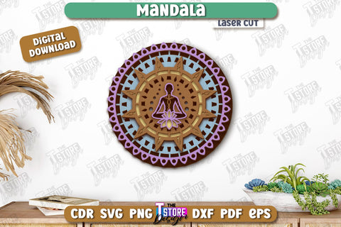 Multilayered Mandala Laser Cut Bundle | Detailed Mandala Design | Wall Art | CNC Files SVG The T Store Design 