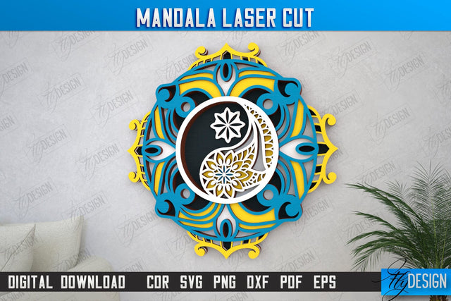 Multilayered Mandala Laser Cut | Detailed Mandala Design | Wall Art | CNC Files SVG Fly Design 