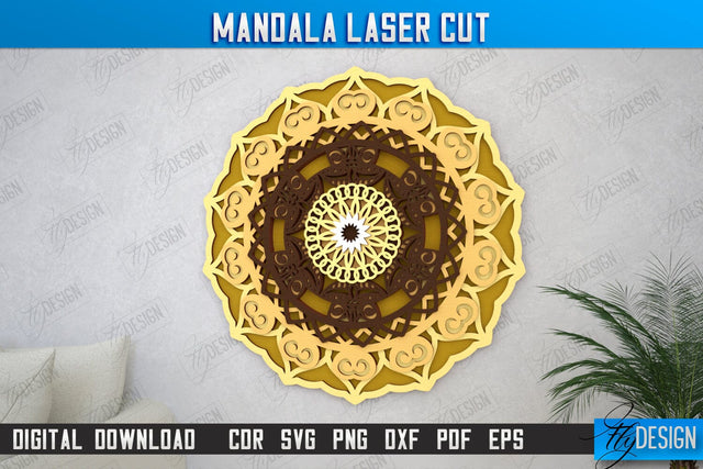 Multilayered Mandala Laser Cut | Detailed Mandala Design | Wall Art | CNC Files SVG Fly Design 