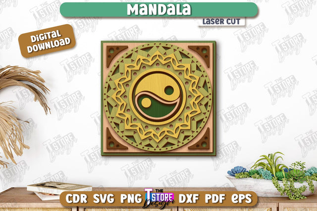 Multilayered Mandala Laser Cut | Detailed Mandala Design | Wall Art | CNC Files SVG The T Store Design 
