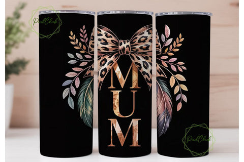 Mum Leopard Print Tumbler Wrap Sublimation PixelChick 