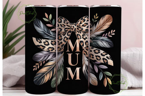 Mum Leopard Print Tumbler Wrap Sublimation PixelChick 