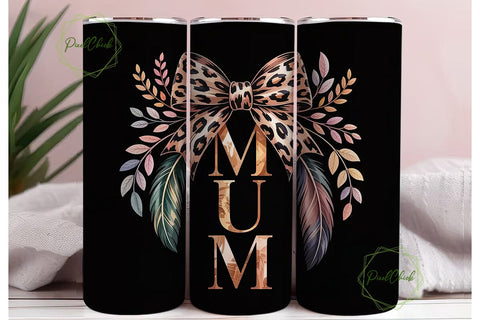 Mum Leopard Print Tumbler Wrap Sublimation PixelChick 