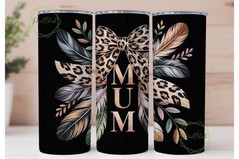 Mum Leopard Print Tumbler Wrap Sublimation PixelChick 