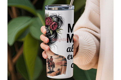 Mum Mode Western Tumbler Wrap Sublimation DesignSVG 