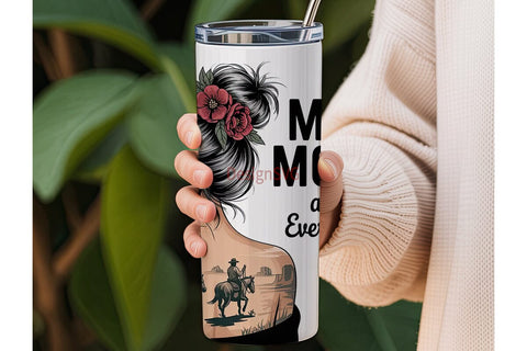 Mum Mode Western Tumbler Wrap Sublimation DesignSVG 