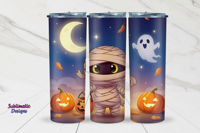 Mummy Halloween 20oz Skinny Tumbler Wrap Sublimation | Halloween Tumbler Wrap for Sublimation Sublimation Sublimatiz Designs 