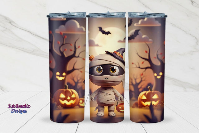 Mummy Halloween Skinny Tumbler Design | Halloween Tumbler Wrap for Sublimation Sublimation Sublimatiz Designs 