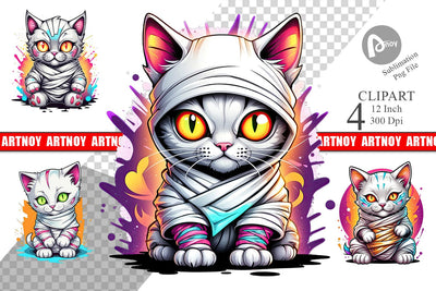 Mummy Kitty Clipart Sublimation artnoy 
