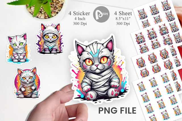Mummy Kitty Sticker Sublimation artnoy 
