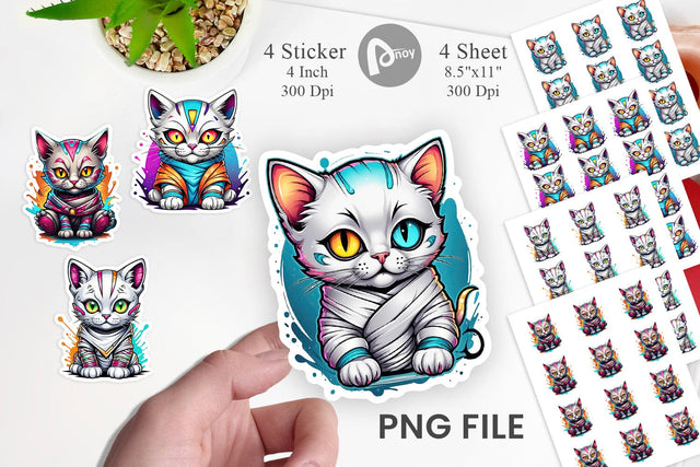 Mummy Kitty Sticker Sublimation artnoy 