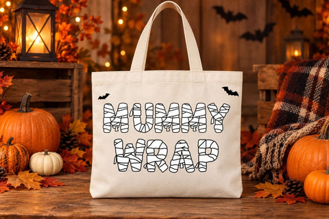 Mummy Wrap - Halloween Decorative Font (OTF, TTF & SVG Alphabet) Font AnningArts Design 