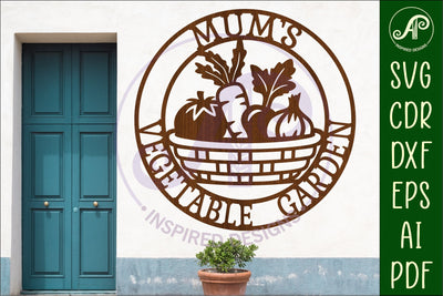 Mum's Vegetable Garden Sign SVG, Laser Cut Vegetable SVG APInspireddesigns 