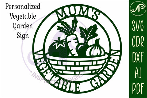 Mum's Vegetable Garden Sign SVG, Laser Cut Vegetable SVG APInspireddesigns 