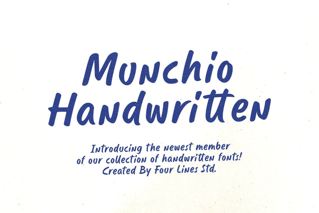 Munchio – A Handwritten Font Font Four Lines Std. 