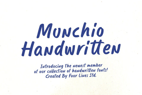 Munchio – A Handwritten Font Font Four Lines Std. 