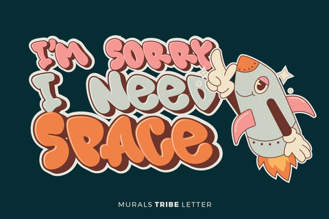 Murals Tribe Letter - 3d Layered Display Font Graffiti Look Font Mozzatype 