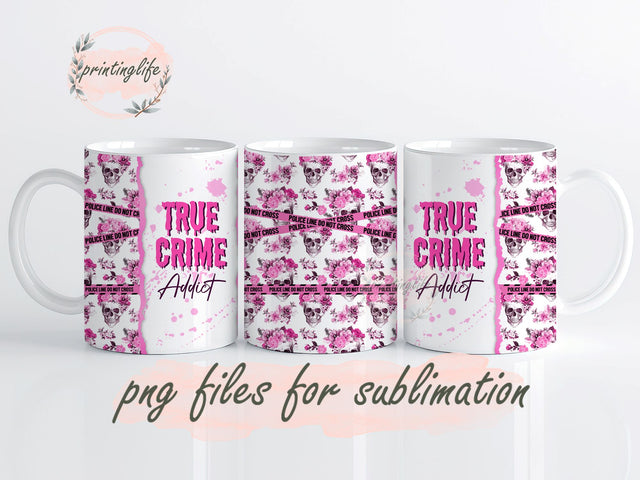 Murder Mystery True Crime Mug Wrap Design, Instant Digital Design Download Mug Wrap Design, Mug Design PNG Sublimation PrintingLife 