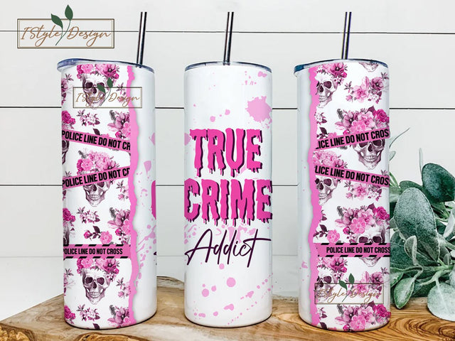 Murder Mystery True Crime Tumbler Wrap, 20 oz Skinny Tumbler Sublimation Design, Reading Tumbler, Book Lovers Tumbler, Digital Download PNG Sublimation iStyleDesign 