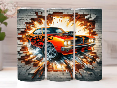 Muscle Car 20oz Tumbler Png, Straight & Tapered Tumbler Png, Wall Break Tumbler Png, Digital Download PNG Sublimation Lara' s Designs 