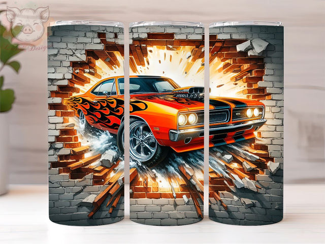 Muscle Car 20oz Tumbler Png, Straight & Tapered Tumbler Png, Wall Break Tumbler Png, Digital Download PNG Sublimation Lara' s Designs 