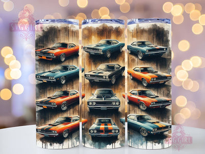 Muscle Car 20oz Tumbler Wrap Sublimation Design, Straight Tapered Tumbler Wrap, Vintage Car Tumbler Png, Instant Digital Download Sublimation SvggirlplusArt 