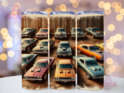 Muscle Car 20oz Tumbler Wrap Sublimation Design, Straight Tapered Tumbler Wrap, Vintage Car Tumbler Png, Instant Digital Download Sublimation SvggirlplusArt 