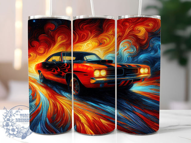 Muscle Car Vintage Tumbler Wrap, Classic Car Wrap PNG, 20oz Tumbler Sublimation, Vintage Car Tumbler, Car Lover Cup Design, Hot Rod Tumbler Wrap, Car Enthusiast Gift Sublimation ToriDesigns 