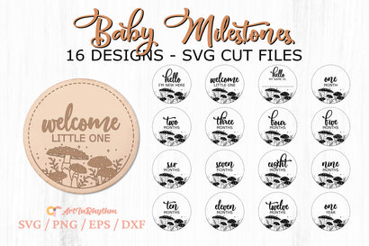 Mushroom Baby Monthly Milestones Svg, Baby Milestone Svg Bundle, Baby Milestones Svg SVG Artinrhythm shop 