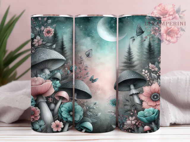 Mushroom Botanical 20oz Tumbler Wrap, Fungi Design Cup, 20oz Sublimation, Nature-Inspired Drinkware, Botanical Gift, Cute Mushroom Art, Whimsical Tumbler Sublimation Li Zamperini 