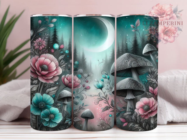 Mushroom Botanical 20oz Tumbler Wrap, Fungi Design Cup, 20oz Sublimation, Nature-Inspired Drinkware, Botanical Gift, Cute Mushroom Art, Whimsical Tumbler Sublimation Li Zamperini 