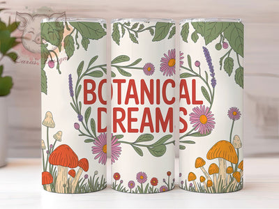 Mushroom Botanical Nature Tumbler, Botanical Tumbler, Nature Tumbler, 20oz Sublimation, Floral Tumbler, Botanical Dreams, Nature Lover Tumbler Sublimation Lara' s Designs 