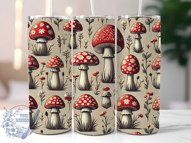 Mushroom Design, Tumbler Sublimation, 20oz Tumbler, Nature Lover, Fungi Art, Cute Tumbler, Eco-Friendly Gift, Gardening Gift Sublimation ToriDesigns 