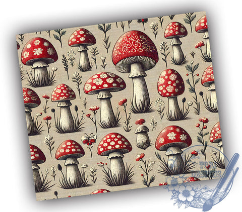 Mushroom Design, Tumbler Sublimation, 20oz Tumbler, Nature Lover, Fungi Art, Cute Tumbler, Eco-Friendly Gift, Gardening Gift Sublimation ToriDesigns 