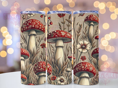Mushroom Design, Tumbler Wrap, PNG Sublimation, 20oz Tumbler, Fungi Art, Nature Lover, Cute Tumbler, Eco-Friendly Gift Sublimation SvggirlplusArt 