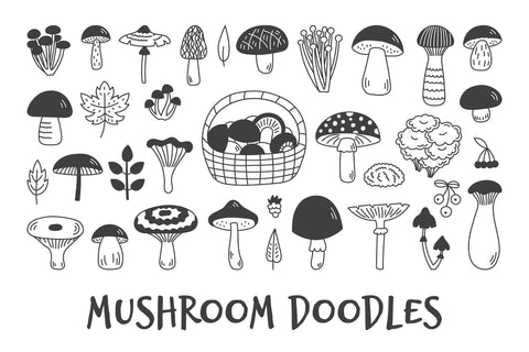 Mushroom Doodles PNG Clipart Sublimation Rin Green 