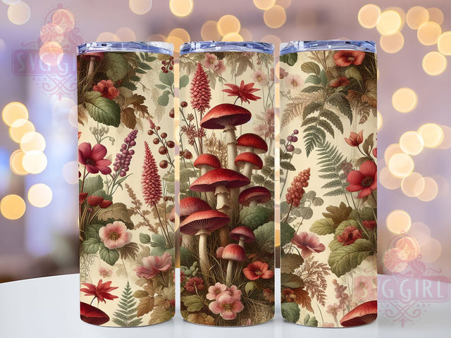 Mushroom Forest Fall Vibes Tumbler, Mushroom Tumbler Wrap, Autumn Mushroom Cup, 20oz Sublimation, Cozy Fall Mug, Forest Mushroom Tumbler, Autumn Nature Wrap Sublimation SvggirlplusArt 