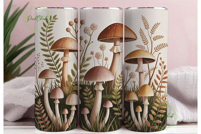 Mushroom Garden 20oz Tumbler Wrap Sublimation PixelChick 