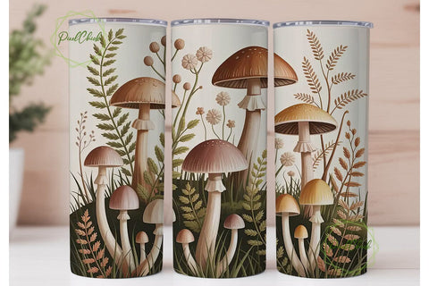 Mushroom Garden 20oz Tumbler Wrap Sublimation PixelChick 