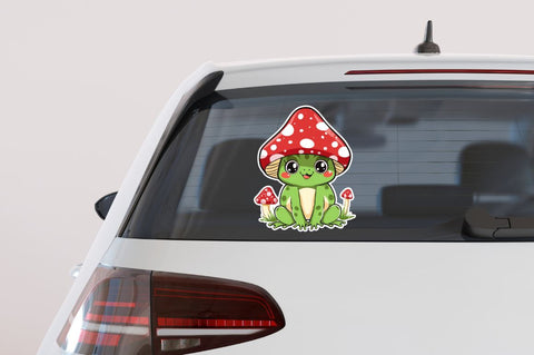 Mushroom Hat Kawaii Frog Sticker Clipart Bundle Sublimation Regulrcrative 