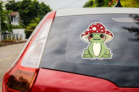 Mushroom Hat Kawaii Frog Sticker Clipart Bundle Sublimation Regulrcrative 