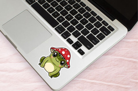 Mushroom Hat Kawaii Frog Sticker Clipart Bundle Sublimation Regulrcrative 