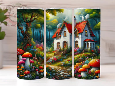 Mushroom House 20oz Tumbler Png, Straight & Tapered Tumbler Png, Mushrooms Tumbler Png, Digital Download PNG Sublimation Lara' s Designs 