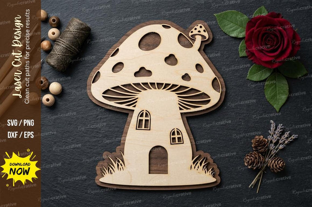 Mushroom House laser Cut svg Cutting file SVG Regulrcrative 