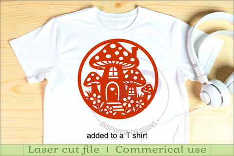 Mushroom house wall art sign template SVG APInspireddesigns 