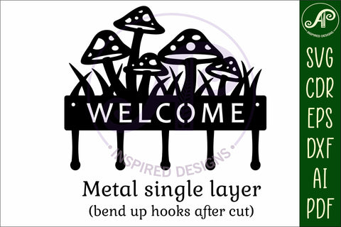 Mushroom Key holder designs SVG APInspireddesigns 